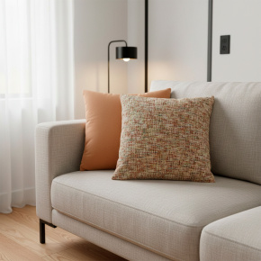 Almofada Chinille e Suede Super Macio 45 x 45 + Refil Silicone 01 Peça - Terracota