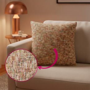 Almofada Chinille e Suede Super Macio 45 x 45 + Refil Silicone 01 Peça - Terracota