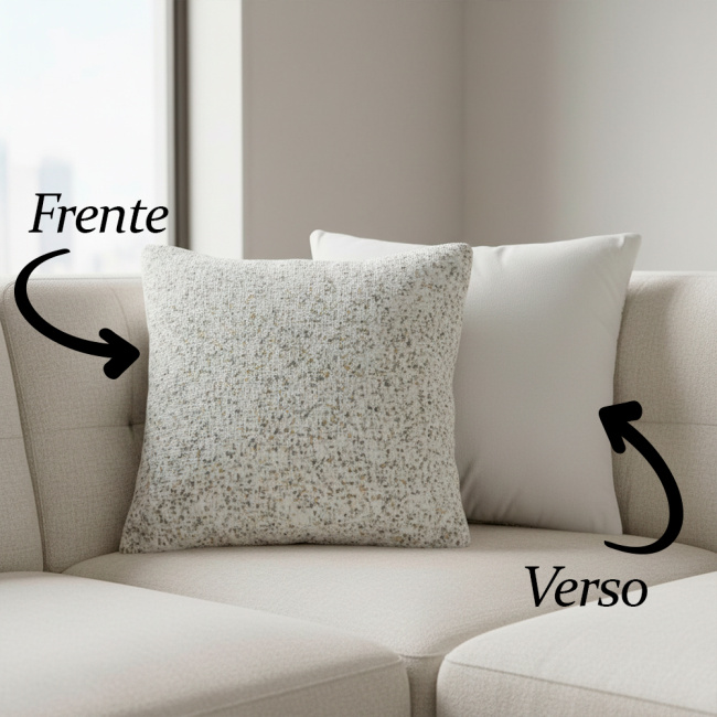 Almofada Chinille e Suede Super Macio 45 x 45 + Refil Silicone 01 Peça - Verde Malva