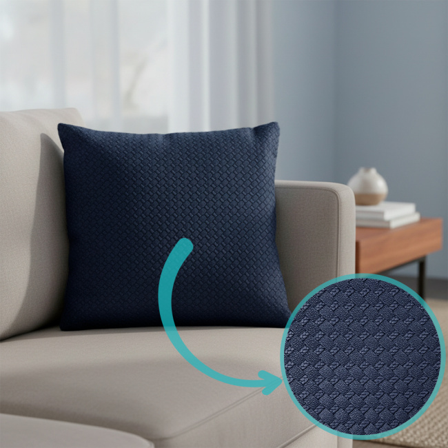 Almofada Decorativa Courino Impermeavel 45 x 45 + Refil Silicone 01 Peça - Azul Petróleo