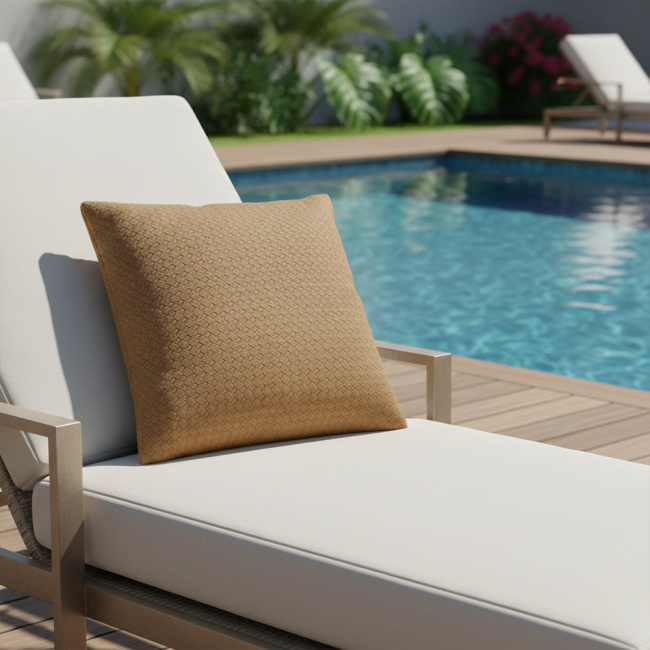 Almofada Decorativa Courino Impermeavel 45 x 45 + Refil Silicone 01 Peça - Concreto