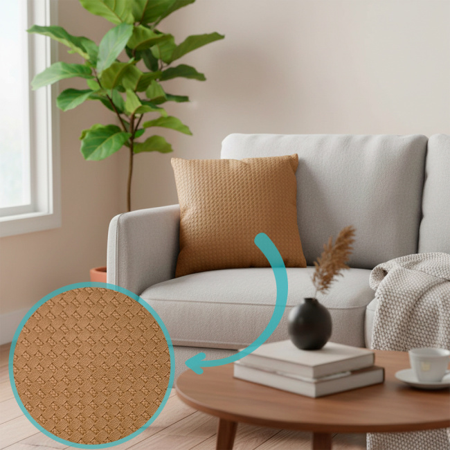 Almofada Decorativa Courino Impermeavel 45 x 45 + Refil Silicone 01 Peça - Concreto