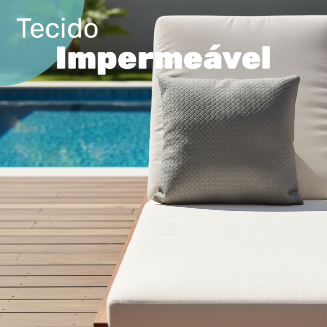 Almofada Decorativa Courino Impermeavel 45 x 45 + Refil Silicone 01 Peça - Concreto