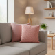Almofada Decorativa Tricot e Suedi 45 x 45 + Refil Silicone 01 Peça - Rosê