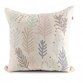 Almofada Harmony Bordada e Refil de Silicone 50cm x 50cm 01 Peça - Palha