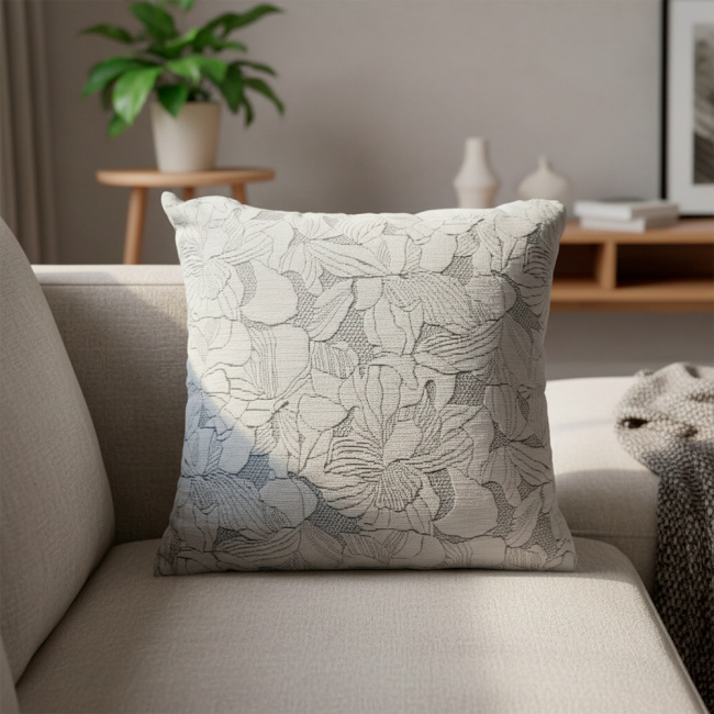 Almofada Jacquard e Suede Super Macio 45 x 45 + Refil Silicone 01 Peça - Azul