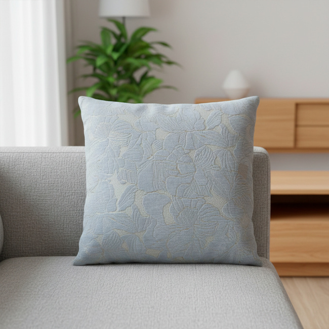 Almofada Jacquard e Suede Super Macio 45 x 45 + Refil Silicone 01 Peça - Cinza