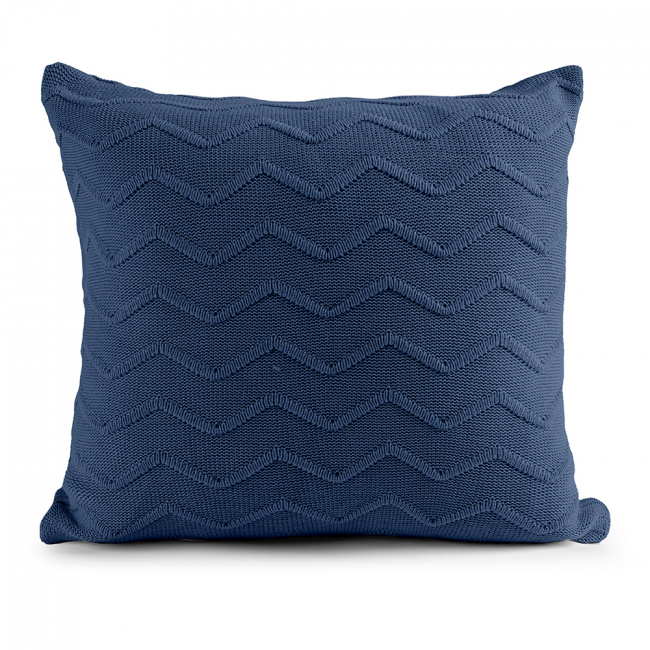 Almofada Liz Tricot Chevron 50cm x 50cm 02 Peças - Azul