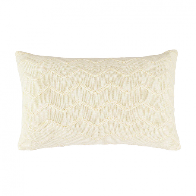 Almofada Liz Tricot Chevron 55cm x 35cm 01 Peça - Palha