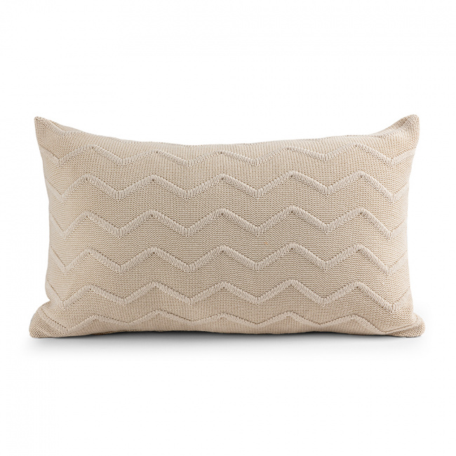 Almofada Liz Tricot Chevron 55cm x 35cm 02 Peças - Areia