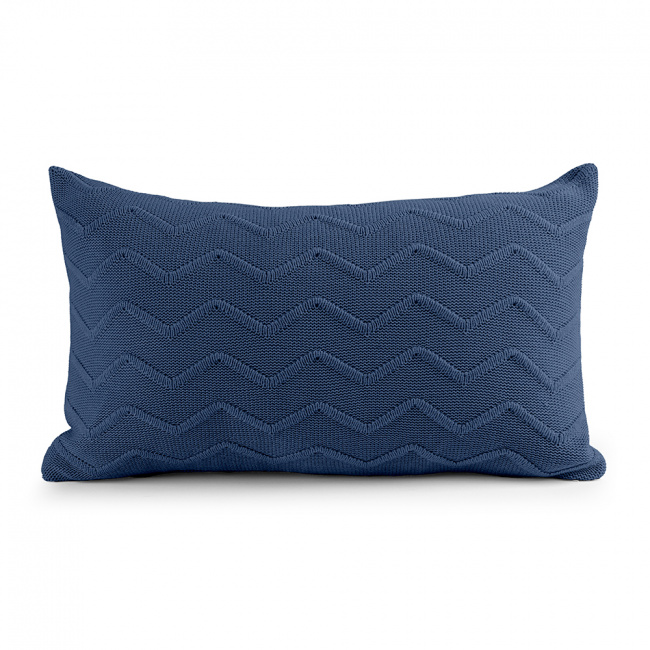 Almofada Liz Tricot Chevron 55cm x 35cm 02 Peças - Azul