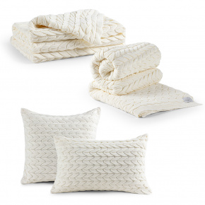 Almofada Liz Tricot Trança 50cm x 50cm 01 Peça - Palha