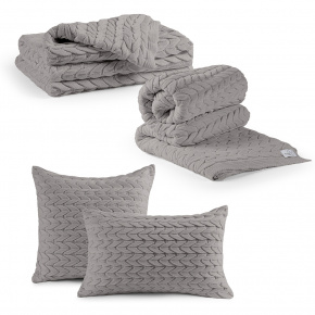 Almofada Liz Tricot Trança 55cm x 35cm 01 Peça - Concreto