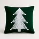 Almofada Natal Pinheiro 50cm x 50cm 01 Peça - Verde / Branco