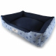 Cama Pet 65cm x 50cm Tamanho M, Dupla Face, Lavável, com Zíper - Coroa Azul