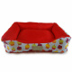 Cama Pet 65cm x 50cm Tamanho M, Dupla Face, Lavável, com Zíper - Cupcake
