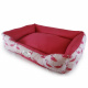 Cama Pet 65cm x 50cm Tamanho M, Dupla Face, Lavável, com Zíper - Flamingo