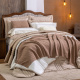 Cama Posta Edredom Olivie King 2,80m x 2,70m Dupla Face 400 Fios Egípcios 100% Algodão 10 Peças - Cáqui / Palha