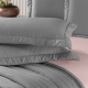Cama Posta Edredom Olivie King 2,80m x 2,70m Dupla Face 400 Fios Egípcios 100% Algodão 10 Peças - Rosa / Concreto