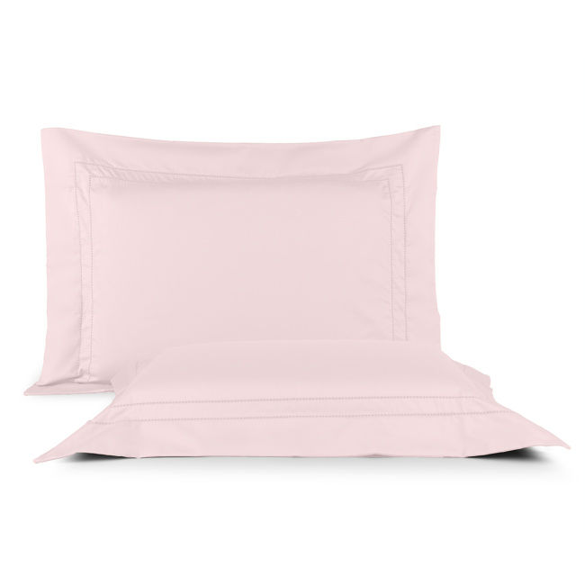 Cama Posta Edredom Olivie King 2,80m x 2,70m Dupla Face 400 Fios Egípcios 100% Algodão 10 Peças - Rosa / Concreto