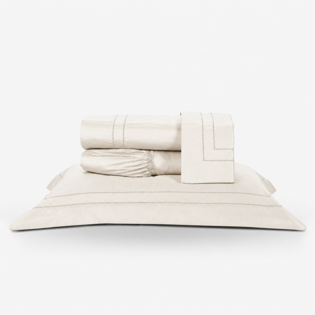Cama Posta Edredom Olivie King 2,80m x 2,70m Dupla Face 400 Fios Egípcios 100% Algodão 10 Peças - Verde / Palha