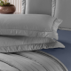 Cama Posta Edredom Olivie Super King 3,15m x 2,70m Dupla Face 400 Fios 100% Algodão Egípcios 10 Peças - Azul / Concreto