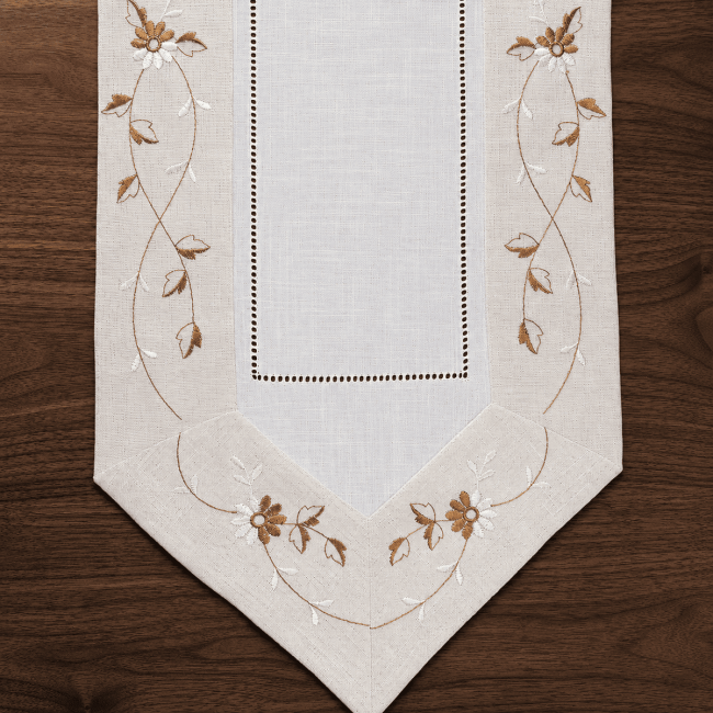 Caminho de Mesa Campestre Estilo Rústica 40cm x 220cm 01 Peça - Dália