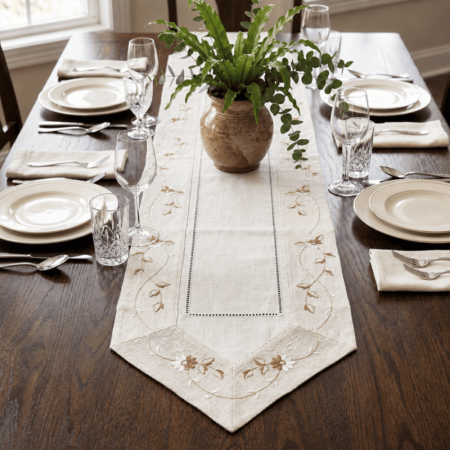 Caminho de Mesa Campestre Estilo Rústica 40cm x 220cm 01 Peça - Dália