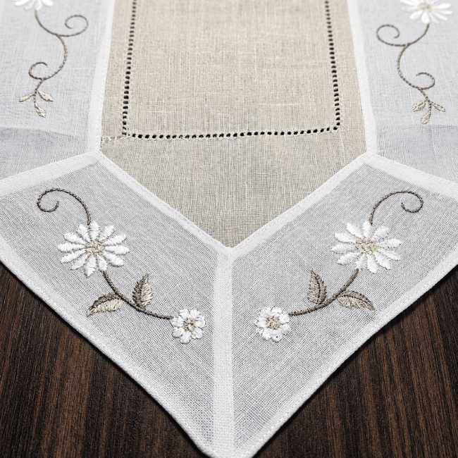 Caminho de Mesa Campestre Estilo Rústica 40cm x 220cm 01 Peça - Malva