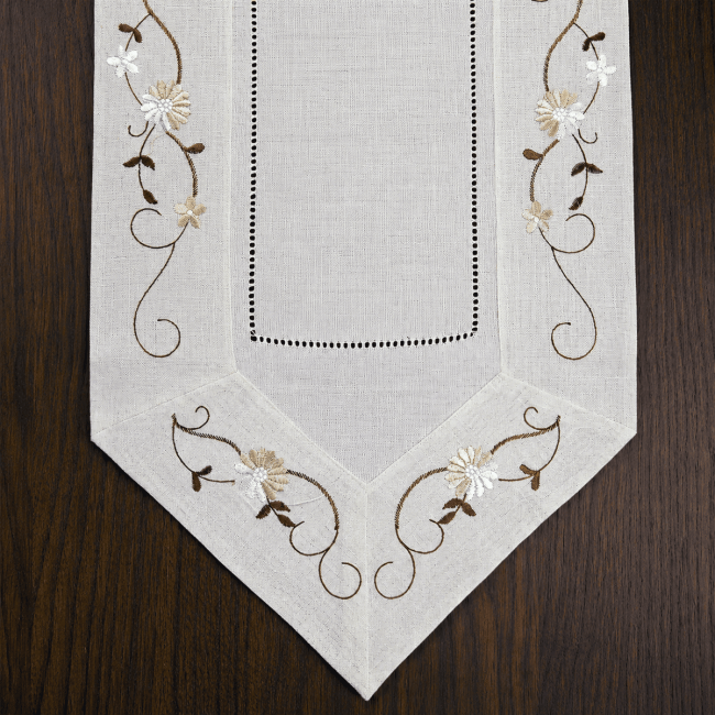 Caminho de Mesa Campestre Estilo Rústica 40cm x 220cm 01 Peça - Margarida