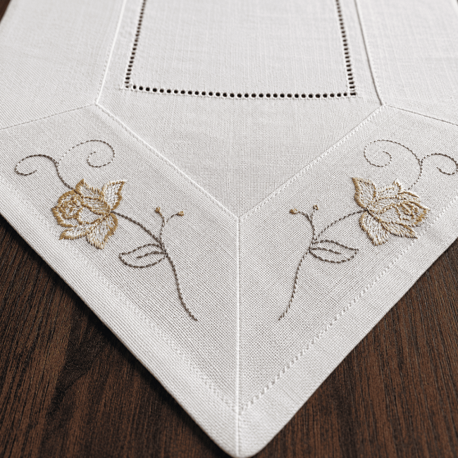 Caminho de Mesa Campestre Estilo Rústica 40cm x 220cm 01 Peça - Rosa
