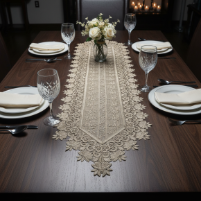 Caminho de Mesa Filigrana Floral 1,50m x 40cm 01 Peça - Bouquet Cobre