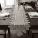 Caminho de Mesa Filigrana Floral 1,80m x 40cm 01 Peça - Semente Dourado