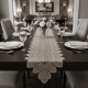 Caminho de Mesa Filigrana Floral 2,20m x 40cm 01 Peça - Folhas Cobre