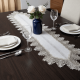 Caminho de Mesa Filigrana Floral 2,20m x 40cm 01 Peça - Semente Branca
