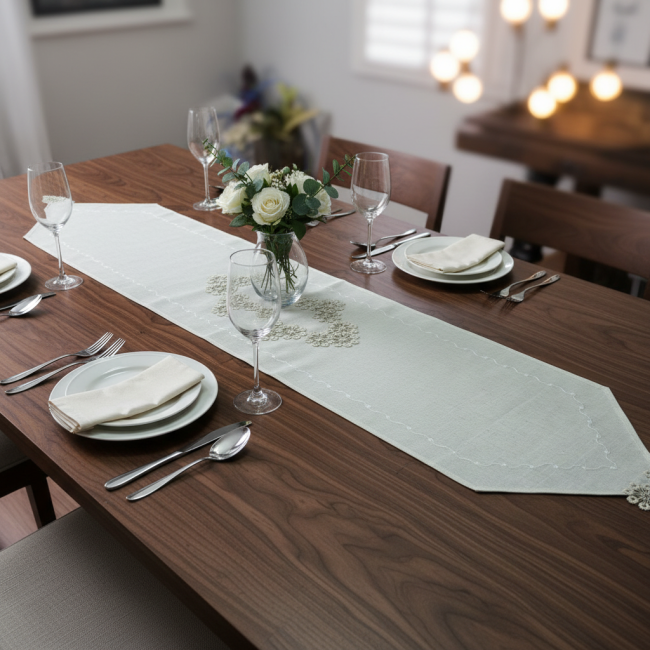 Caminho de Mesa Lume Linho 1,80m x 40cm 01 Peça - Dente de Leão