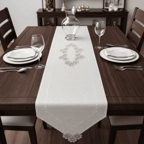 Caminho de Mesa Lume Linho 1,80m x 40cm 01 Peça - Dente de Leão