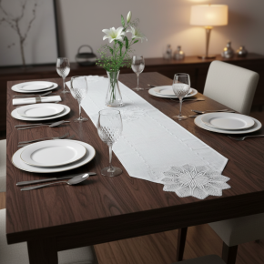 Caminho de Mesa Lume Linho 1,80m x 40cm 01 Peça - Floco Mandala