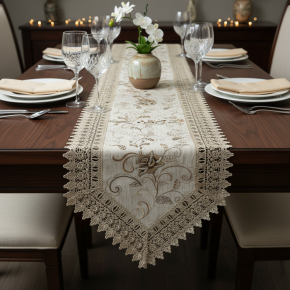 Caminho de Mesa Roseto 40cm x 150cm 01 Peça - Rosa Dourada