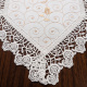 Caminho de Mesa Roseto 40cm x 220cm 01 Peça - Botões Dourados com Branco