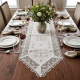 Caminho de Mesa Roseto 40cm x 220cm 01 Peça - Flor Dourada com Branco