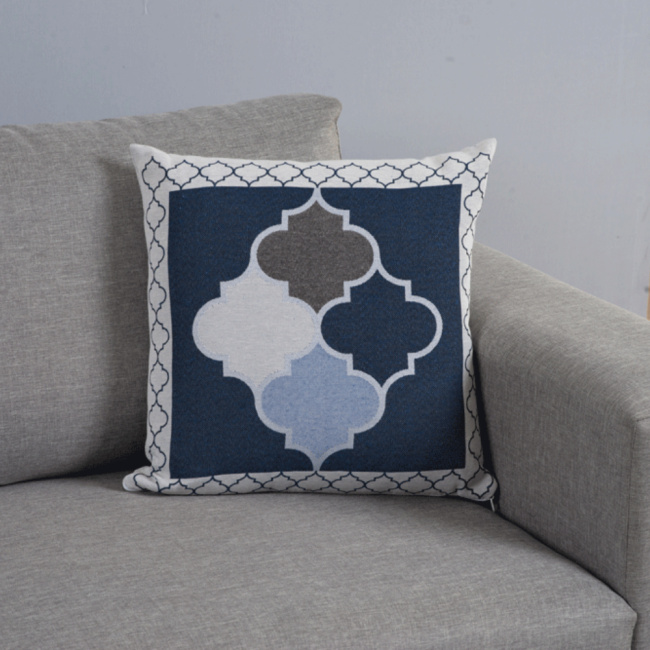 Capa de Almofada Grécia Dupla Face 45cm x 45cm 01 Peça - Azul