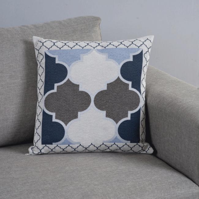 Capa de Almofada Grécia Dupla Face 45cm x 45cm 01 Peça - Azul