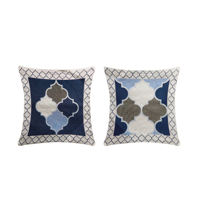 Capa de Almofada Grécia Dupla Face 45cm x 45cm 01 Peça - Azul