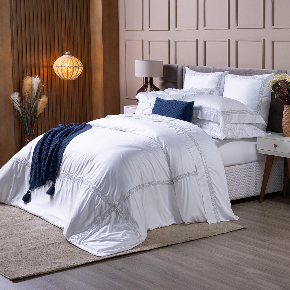みゆき　doona Fabric Capa de Edredom Queen Sonhare 400 Fios Fibra de Bambu 03 Peças