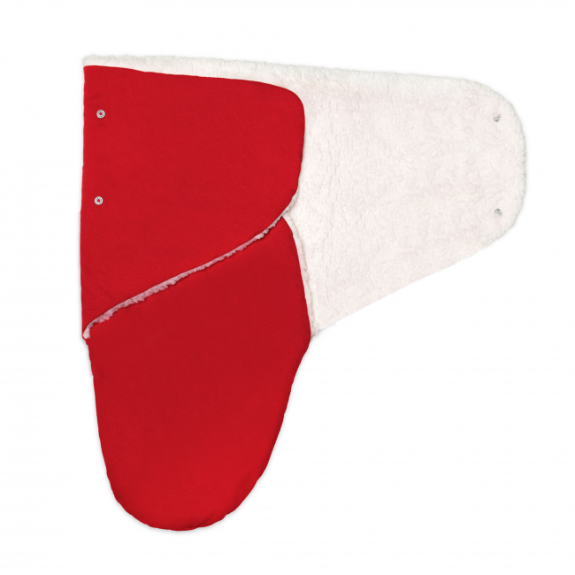 Casulo Charutinho Swaddle Dupla Face Sherpa e Malha - Vermelho