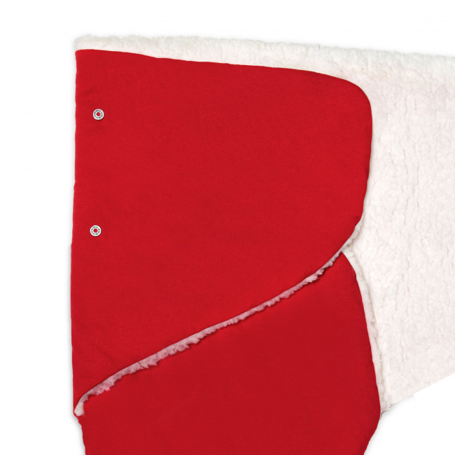 Casulo Charutinho Swaddle Dupla Face Sherpa e Malha - Vermelho