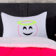 Coberdrom Solteiro Ternura Emoji Porta Bordado Tecido Sherpa 02 Peças - Pink