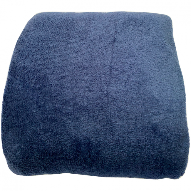 Cobertor Casal Queen Dupla Face Manta Microfibra 01 Peça - Azul Marinho