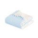 Cobertor Manta Bebê Hipoalergênico Dupla Face Sherpa com Pompom - Azul